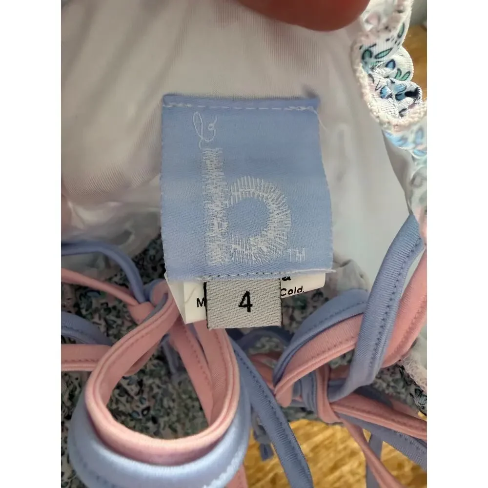 Bella Bliss Smocked tie shoulder swimsuit‎ size 4